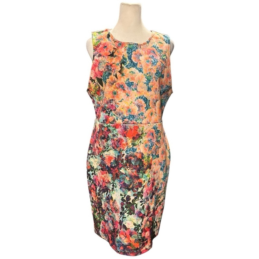 TOPSHOP Floral Bodycon Sleeveless Dress Excellent Condition Size 12